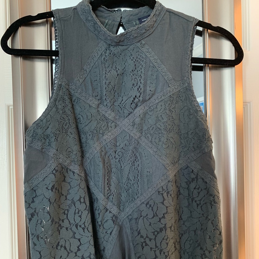 army green lace top